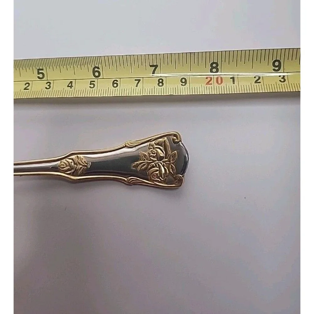 Royal Albert Old Country Roses Set Of 8 Tablespoons ~ Gold Accent Flatware NEW